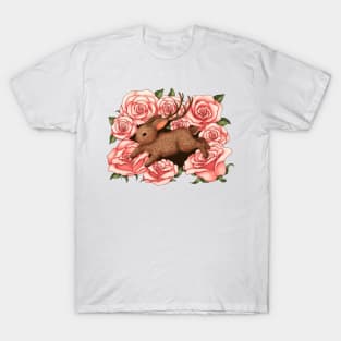Jackalope With Roses T-Shirt